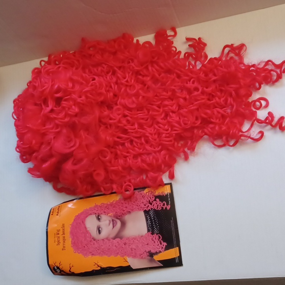 4/$30 Red Spiral Halloween Wig - Adult O/S